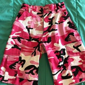 Pink Camo Army Style Shorts
